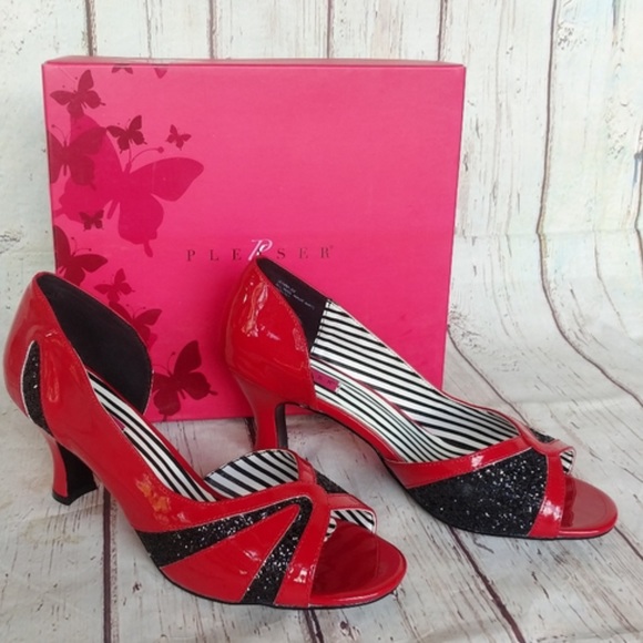 PLEASER | Red & Black Patent Leather Jenna Heels Size 14M. New in the box! - Picture 3 of 16